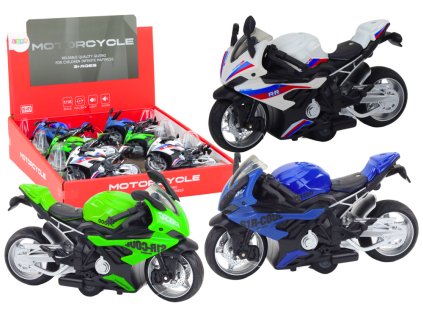 212356 sportovni motocykl s trecim pohonem 3 barvy bily zeleny modry