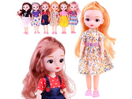 216661 krasna panenka s pohyblivymi koncetinami a dlouhymi vlasy 24 cm