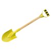 211918 drevena lopatka na pisek s pastelovou zlutou rukojeti 60 cm
