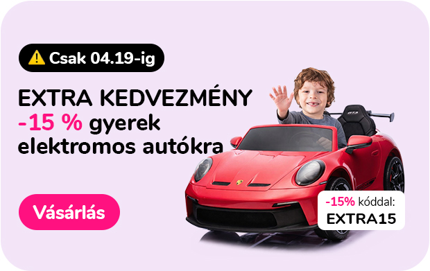 EXTRA KEDVEZMÉNY -15 % gyerek elektromos autókra