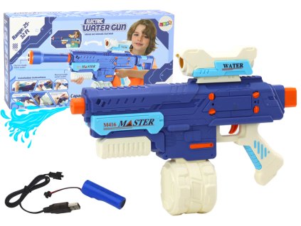 Újratölthető vízipisztoly gyerekeknek M416 650 ml kék