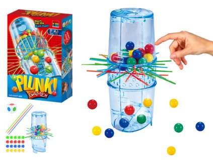 Ügyességi játék leeső labdák torony botokkal