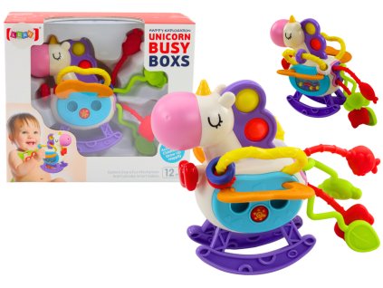 Érzékelő unikornis gumi részekkel és csörgővel