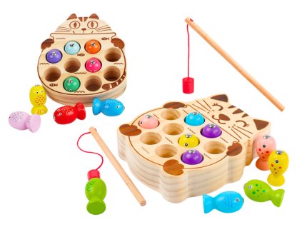 Fa ügyességi játék Halfogás 2 bottal