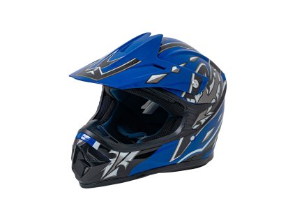 kask motocyklowy enduro niebieski s