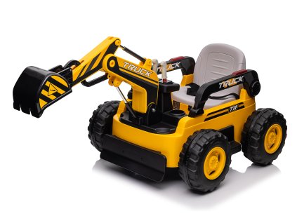 CAR-26B sárga elektromos gyermek kotrógép | 4x4 | RC 2.4Ghz | EKO bőr | 12V10Ah