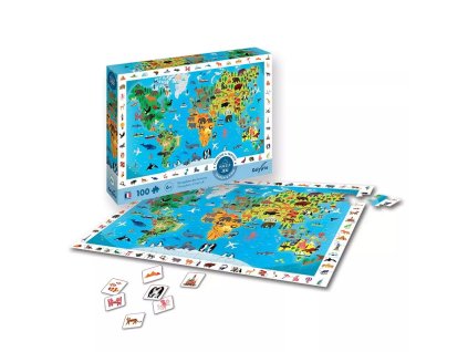 239982 puzzle mapa sveta se zviraty