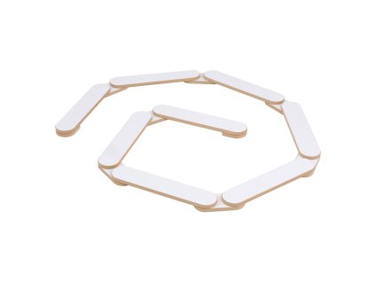 Balanční stezka pro děti RIVER – bílá, dřevěná01