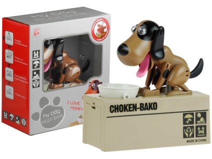 Piggy Bank Dog üvöltő érmék sötétbarna foltok