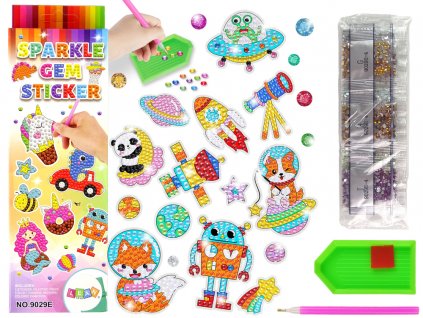 Space Astronaut Mosaic gyémánt hímző matrica készlet