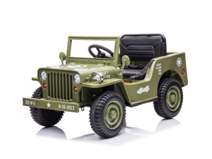 Dětský elektrický vojenský Jeep Willys světlé zelený4