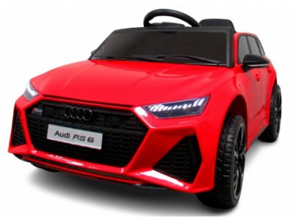 Audi RS6 GT elektromos autó EVA kerekekkel és bőr üléssel, piros