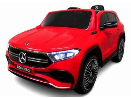 Mercedes EQA elektromos játékautó piros színben távirányítóval, bőrüléssel, EVA kerekekkel és gém funkcióval