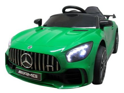 Mercedes GTR-S elektromos játékautó zöld, puha Eva kerekek, kényelmes ülés jogosítvánnyal