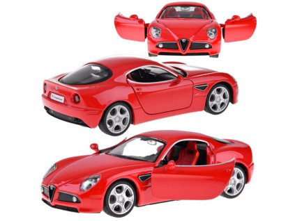 Autó fém modell Alfa Romeo 8C Competizione 1:32 méretarányú lámpák