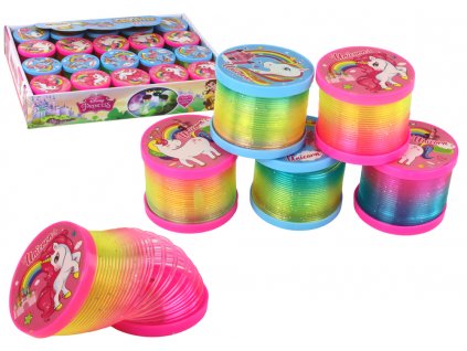 Szivárványrugó fényhatású unikornis motívummal