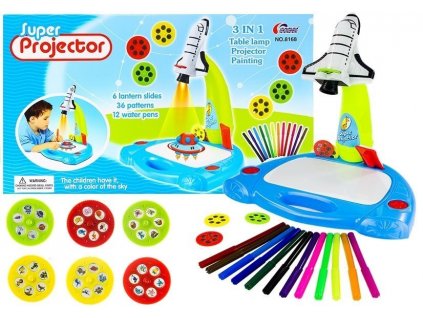 204860 detsky projektor na malovani raketa s 36 obrazky