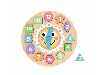 Dřevěné edukativní hodiny s puzzle