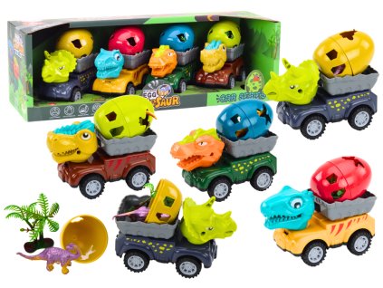 212467 auto dinosaurus s vejcem a privesem figurky sada 4 ks