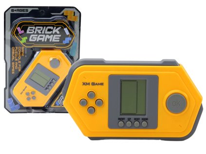 210628 elektronicka herni konzole tetris brick game sedo zluta