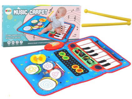 Zenés játékszőnyeg 2 az 1-ben Interaktív dob és zongora kalapáccsal