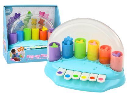 Interaktív zongora felugró kék csillagokkal