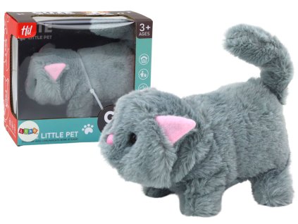 Interaktív plüss macska - sétáló és nyávogó szürke