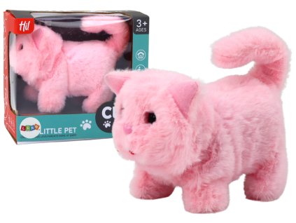 210664 interaktivni plysova kocicka chodi a mnouka ruzova