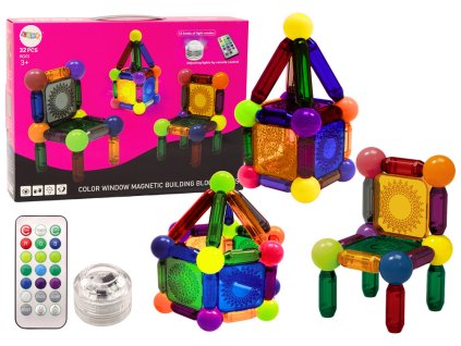 211798 magneticka stavebnice se svetlem 32 dilu
