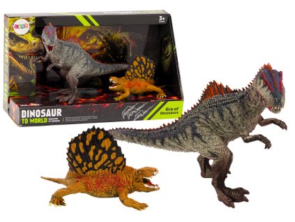 Két dinoszaurusz figurából álló készlet, Dimetrodon és Allosaurus
