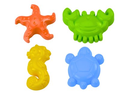 Formakészlet homoki tengeri motívumokhoz 4 db rákteknős tengeri csillag zsurló sárga zöld