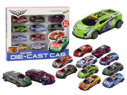 Sport versenyautó készlet 1:64 10 db