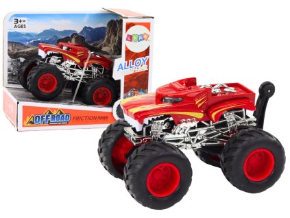 Terepjármű nagy piros gumi kerekeken