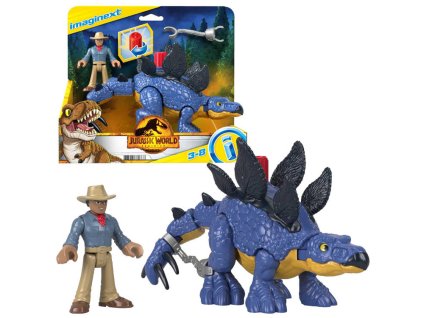 217810 jurassic world sada imaginext figurky stegosaurus a dr grant