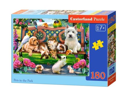 215608 puzzle 180 dilku domaci mazlicci v parku