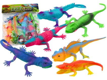 8 db színes gyíkfigurás készlet