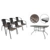 pol pl Zestaw Mebli Ogrodowych Tarasowych Szklany Stol 150x90 Krzesla 6szt Braz 26571 3
