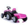 Gyermek elektromos traktor rózsaszín burkolattal