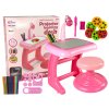 Dětský interaktivní stoleček a židlička růžový (1)