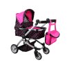 Multifunkční kočárek pro panenky 4v1 černý09