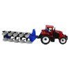 198897 3 traktor s pluhem farma cerveny