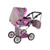 Elektromos játékautó séta 2 az 1-ben táska szürke rózsaszín csillagokkal