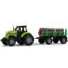 196986 1 traktor s privesem se drevem zeleny