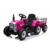 Elektrický traktor s vlečkou T2 růžový 12V7Ah EVA kola1