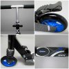 Nagyméretű összecsukható robogó H7 R-Sport fekete-kék, kerekek 145 mm, 100 kg-ig