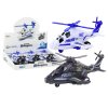 Fehér vagy fekete súrlódó meghajtású rendőrhelikopter fénnyel és hanggal
