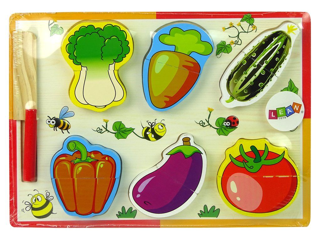 Set di taglio in legno per verdure 6 pezzi