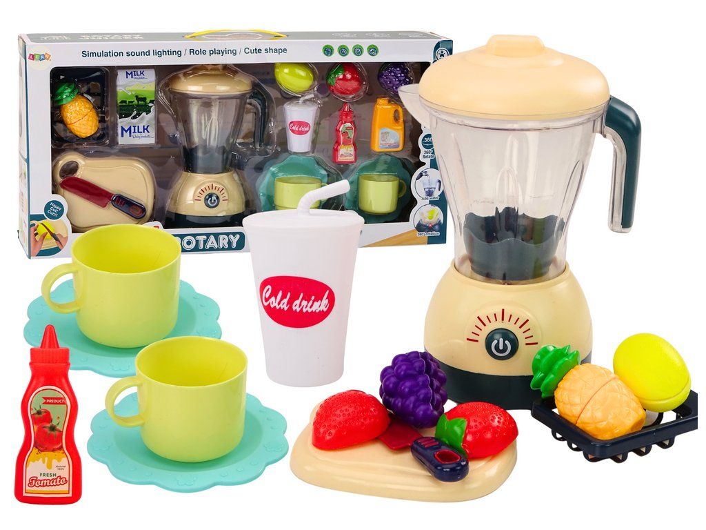 Frullatore elettrico con frutta da tagliare, luci e suoni