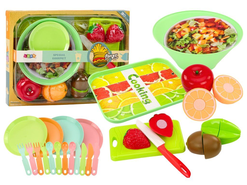 Set di frutta da tagliare con posate e vassoio alimentare 25 pz