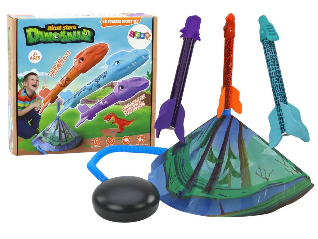 Lanciatori di razzi gioco Dinosauri bosco colorato pompa